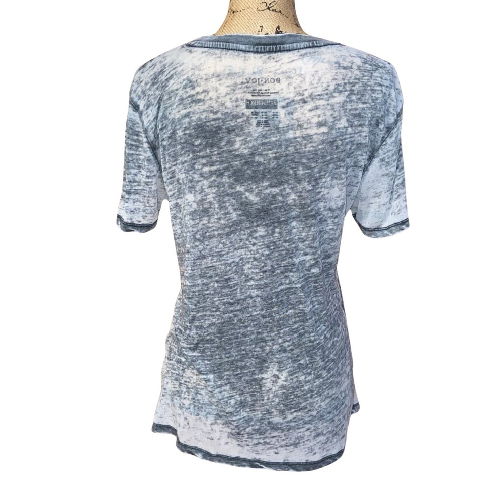 Bon Jovi Gray Slub Knit Tee Size M - Picture 3 of 6